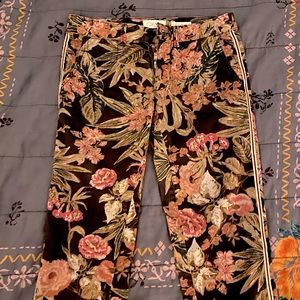 Anthropologie floral printed chinos